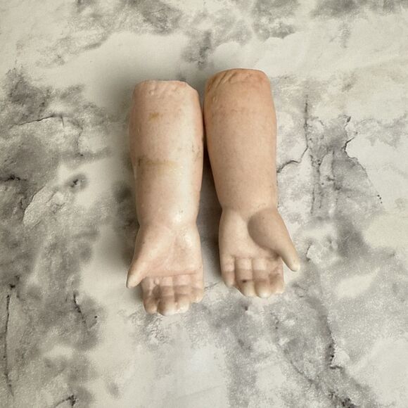 5” Antique Porcelain German Doll China Head 4 Low Brow Arms 2.75” D 3.75” W #11 - Picture 10 of 16